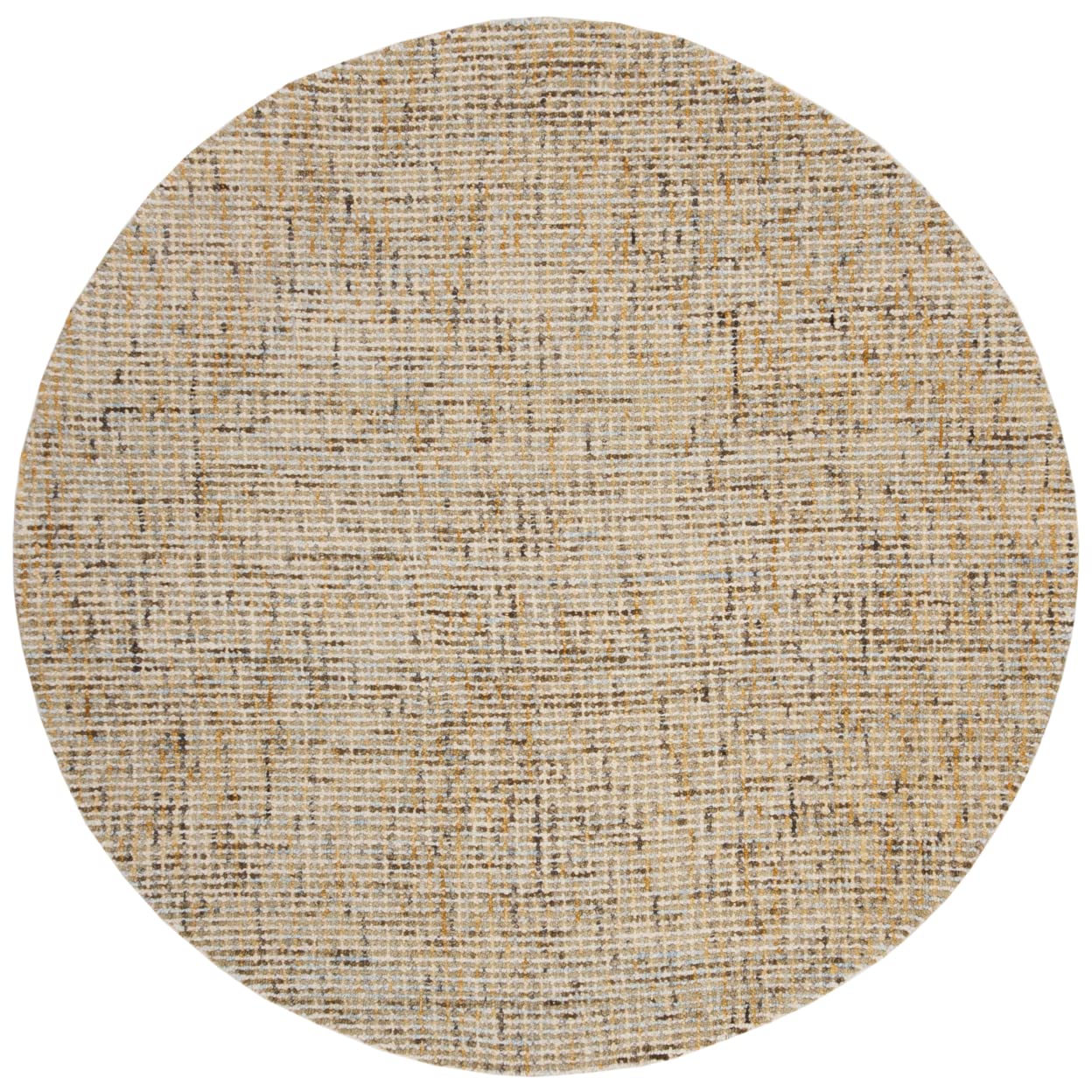 SAFAVIEH Abstract Collection 4' Round Gold/Blue ABT468D Handmade Premium Wool Entryway Foyer Living Room Bedroom Kitchen Area Ru